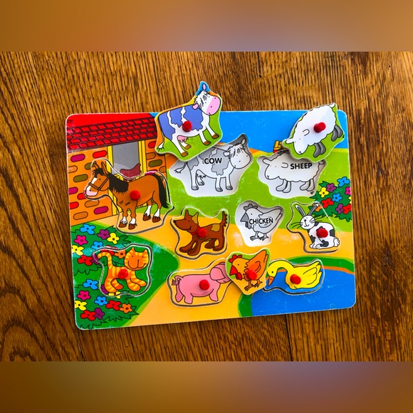 Vintage Other - Wooden Puzzle Farm Animals